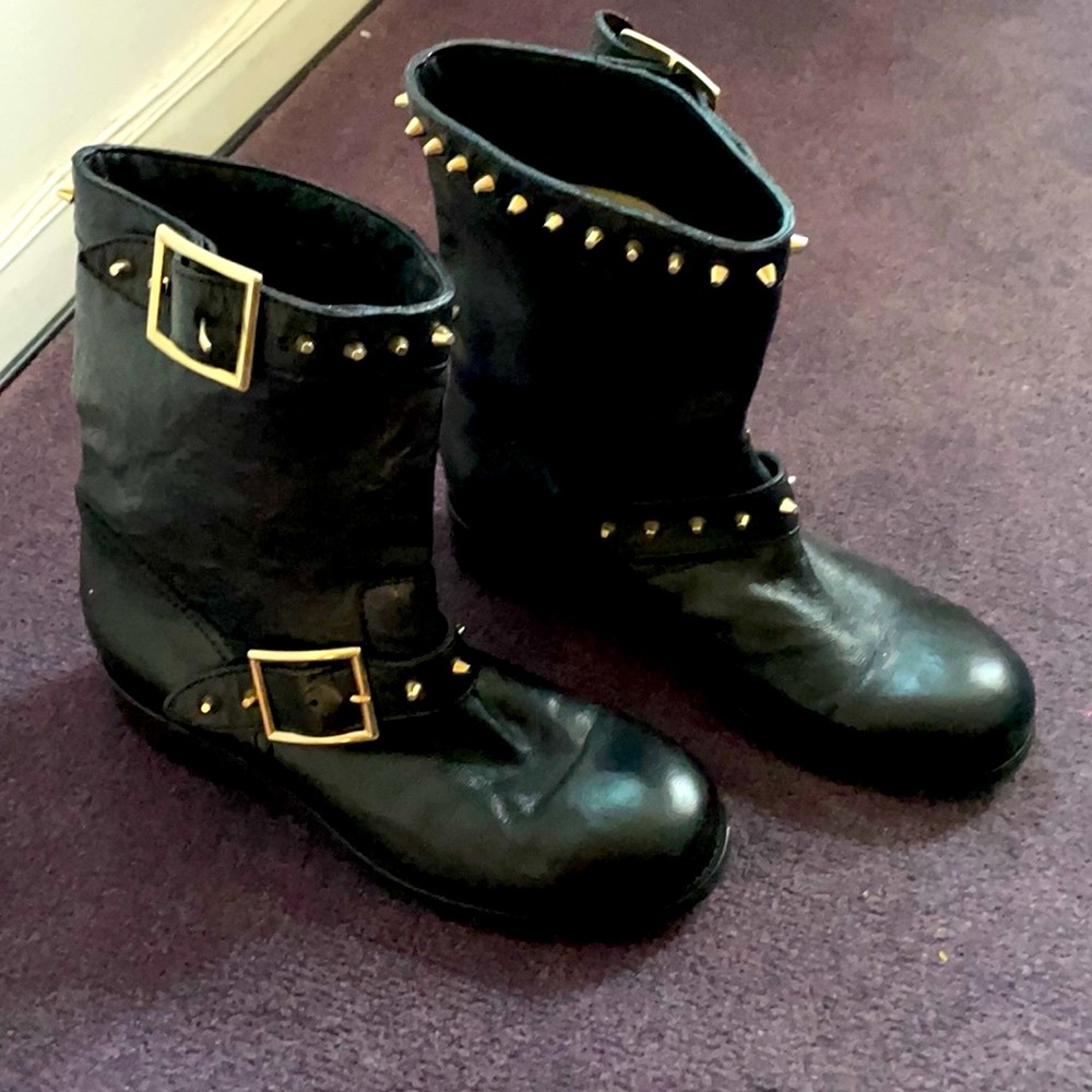 Designer Jimmy Choo Rockstud leather Boots